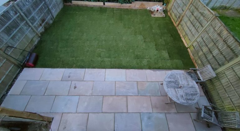 Sandstone Patio on a budget