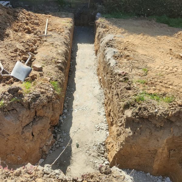 Footing; Digging the trench with Bluebells Groundworks