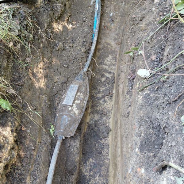 Old faulty power cable in Peasmarsh
