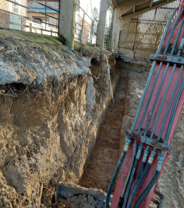 Site excavation for a retaining wall project